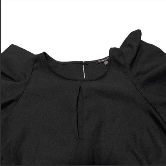 CQ by CQ flutter sleeves front keyhole black flowy top.
Size small. - Picture 2 of 3